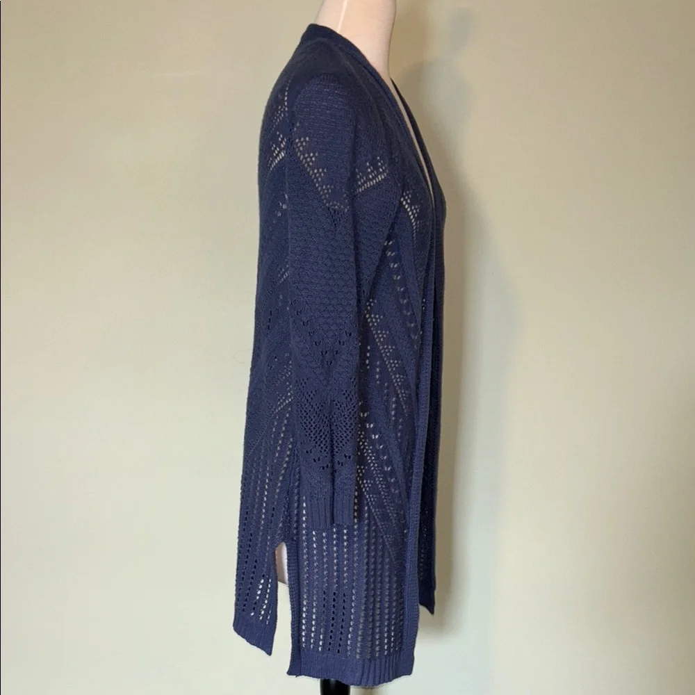 LOVE ELLIE Navy Blue Long Open-Front Cardigan Sweater Size Small - Picture 6 of 8